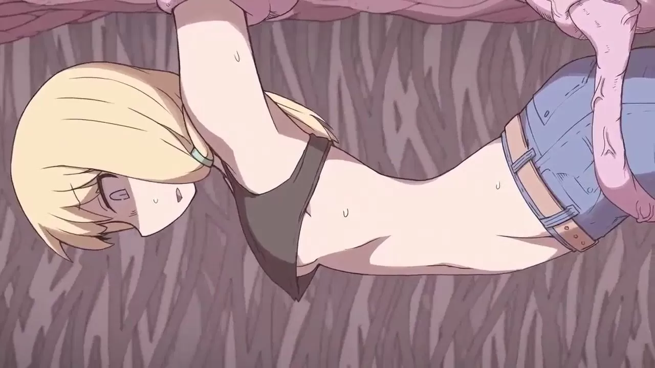 Anime navel lick