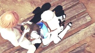 Hentai Uncensored - Haruka Gets Fucked While Sucking Another Guy - 9 image