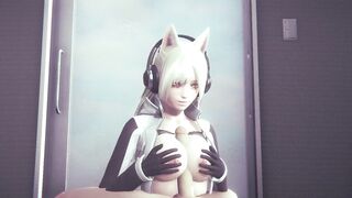 Hentai Uncensored - Sexy Cat Girl Boobjobs Big Cock - 2 image