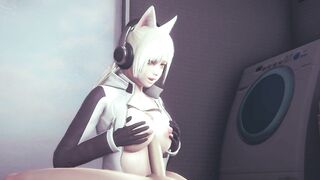 Hentai Uncensored - Sexy Cat Girl Boobjobs Big Cock - 7 image