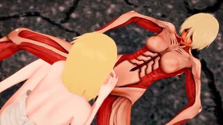 Futa - Attack on Titan - Female Titan fucks Historia Reiss - 3D Hentai - 3 image