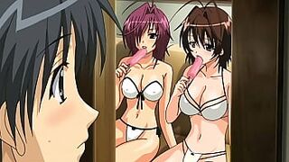 Sisters Spied On By Their Step Brother | Hentai - 1 image
