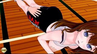 Sexy anime girl in leggings - 1 image