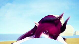 Demon Girl sucking off a bouncing ball. - 7 image