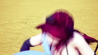 Demon Girl sucking off a bouncing ball. - 9 image