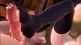 3D Hentai - Young Momo Footjob