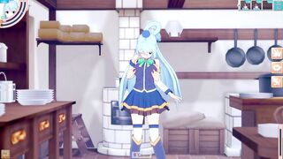 3D/Anime/Hentai. KonoSuba: The Goddess Aqua gets fucked and loves it !! - 2 image
