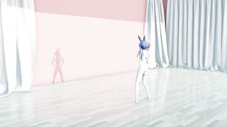 MMD lo chan, shake it - hentai mmd dance, playboy costume, blue hair edit, smixix - 3 image