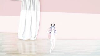 MMD lo chan, shake it - hentai mmd dance, playboy costume, blue hair edit, smixix - 6 image