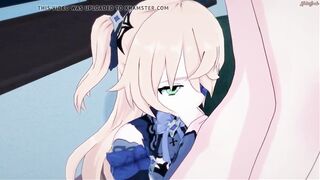 Fischl swallows a load of cum before getting side fucked.