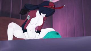 Amber getting strapon fucked. Genshin Impact Hentai. - 8 image