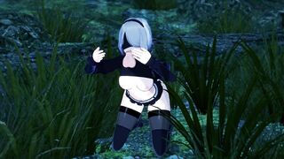 Nier Automata - Yorha 2B Gets Fucked In The Forrest - 3 image
