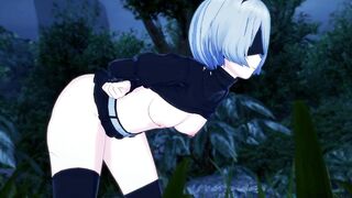 Nier Automata - Yorha 2B Gets Fucked In The Forrest