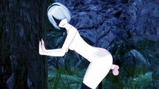 Nier Automata - Yorha 2B Gets Fucked In The Forrest - 7 image