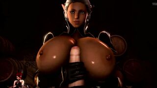 TES Elf with Big Tits 3D Hentai Titjob & Handjob - 2 image