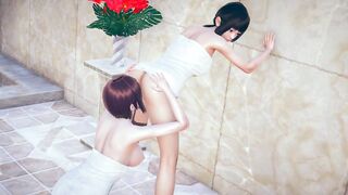 Chinese Luxury Bathroom Lesbian Sex POV Pussy Lick - 2 image