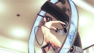 Hentai Uncensored 3D - Yumiko has sex with sex machine and threesome with 2 futanaris - 1 image