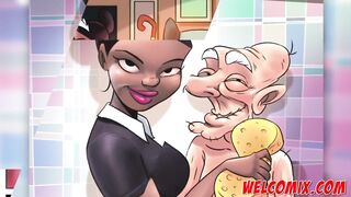 Giving the old man a bath - The Naughty Home - 2 image