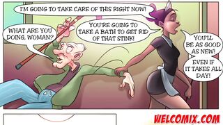 Giving the old man a bath - The Naughty Home - 5 image