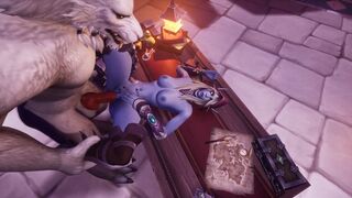 Werewolf fucks Night Elf on a table - 1 image