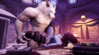 Werewolf fucks Night Elf on a table - 10 image