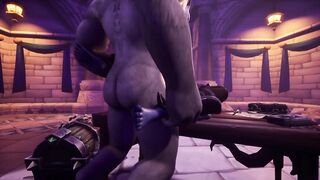 Werewolf fucks Night Elf on a table - 3 image