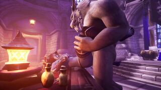 Werewolf fucks Night Elf on a table - 4 image