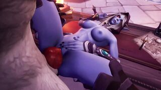 Werewolf fucks Night Elf on a table - 8 image