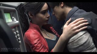 Claire Redfield And Leon In A Phone Booth - 1 image