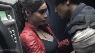 Claire Redfield And Leon In A Phone Booth - 3 image