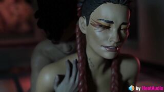 Loba & Bangalore Lesbian (loop with sound) 3d animation hentai anime sfm blender Apex Legends - 9 image