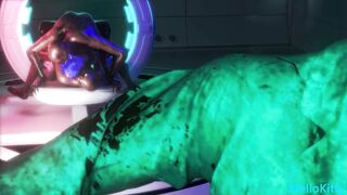 Hot Asian Elf Faced Racing Model's First Double Penetration Monster Cock Gangbang - 5 image