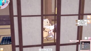 ANIME/HENTAI Genshin Impact Fischl & Barbara Threesome with blonde guy