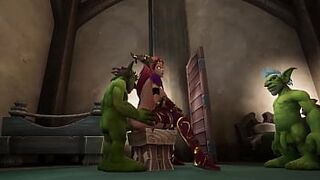 An Elf has a Threesome with two Goblins | Warcraft Parody - 1 image