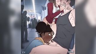 Hentai - stranger fucks white and black girl in public - 9 image