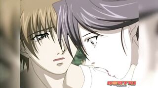 Hentai Pros - Milf Is Masturbating When Her Stepson Walks In And Helps Her & Has A Gangbang Later On - 4 image