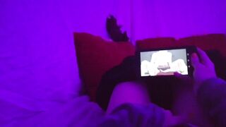 Redhead Girl masturbating watching lesbian Hentai uncensored when parents are in home - 6 image