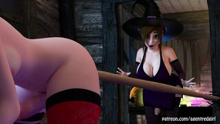 Futaween! - Two Futanari Witches Play Pranks And Have Sex With Eachother! MASSIVE CUMSHOT WHAAAAT??? - 4 image