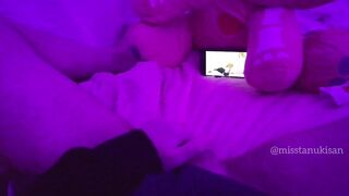 Japan schoolgirl caught touching her virgin pussy watching Hentai uncensored and big squirt - 9 image