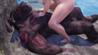 Minotaur vs Horny girl | Big Cock Monster | 3D Porn Wild Life - 4 image