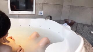 Lubed Fuck in Bathrooom - Japanese Guy Squirts Massively with Slippery Handjob & Creampie in Doggy - 9 image