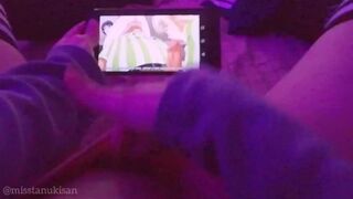 parents are in the next room but I can't control my urge to touch my pussy watching Hentai so loud - 1 image