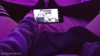 parents are in the next room but I can't control my urge to touch my pussy watching Hentai so loud - 3 image