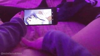 parents are in the next room but I can't control my urge to touch my pussy watching Hentai so loud - 8 image