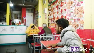 Mature white waitress fucks black guy for not paying for her food - 3 image