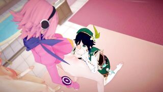 FutaNami and Futa Reiju fuck Venti - 2 image