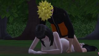 Naruto having sex with Hinata in the middle of the forest - 9 image