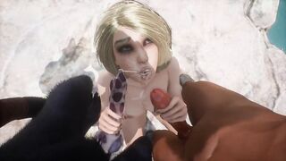 Werewolf MMF Anal Missionary + Blowjob 3D Hentai - 2 image