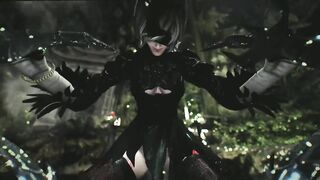 Huge monster fucked 2B right in the cave | Honey Select 2