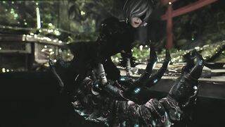 Huge monster fucked 2B right in the cave | Honey Select 2 - 8 image